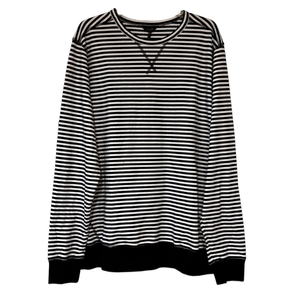 GoodMan Striped Black and White Crewneck Sweater Sz XXL